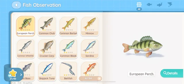 Fish collection screen