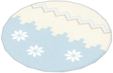 Snowflake Trim Multicolor Round Rug