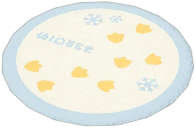Snowman Footprints Round Rug